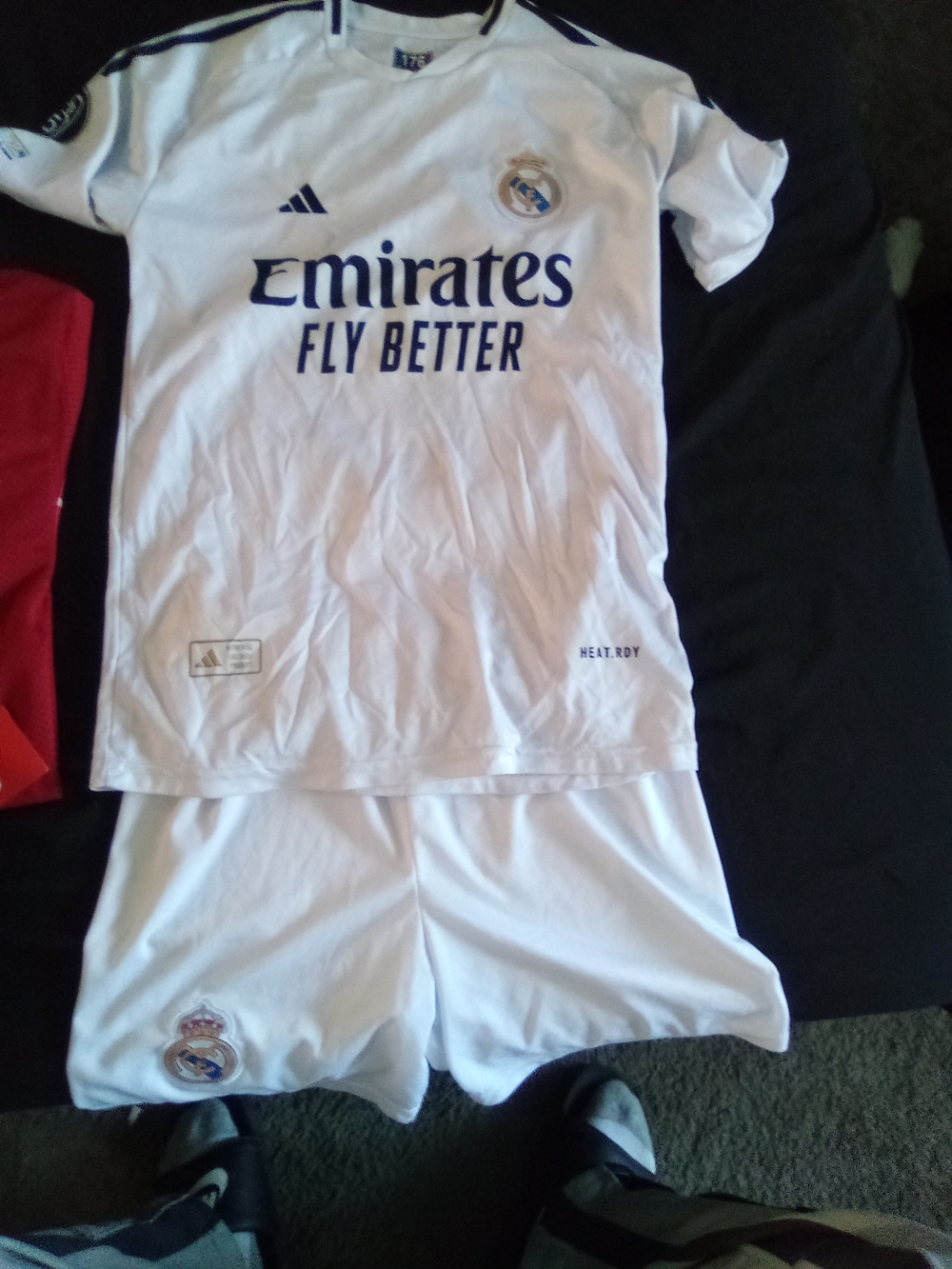adidas White Kids Real Madrid Soccer Jersey and Shorts Set